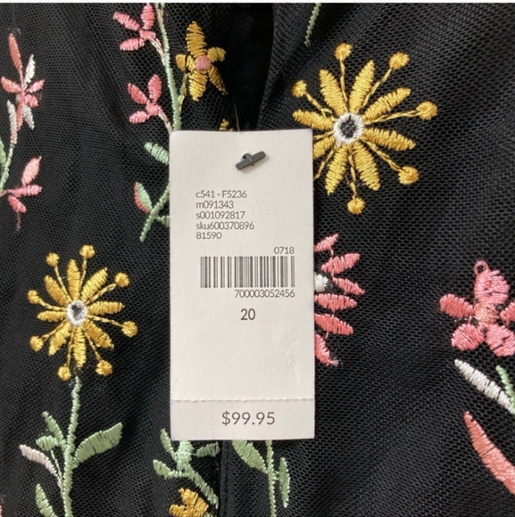 NWT Lane Bryant Floral Embroidered Mesh Sleeveless Midi Dress - Picture 8 of 10